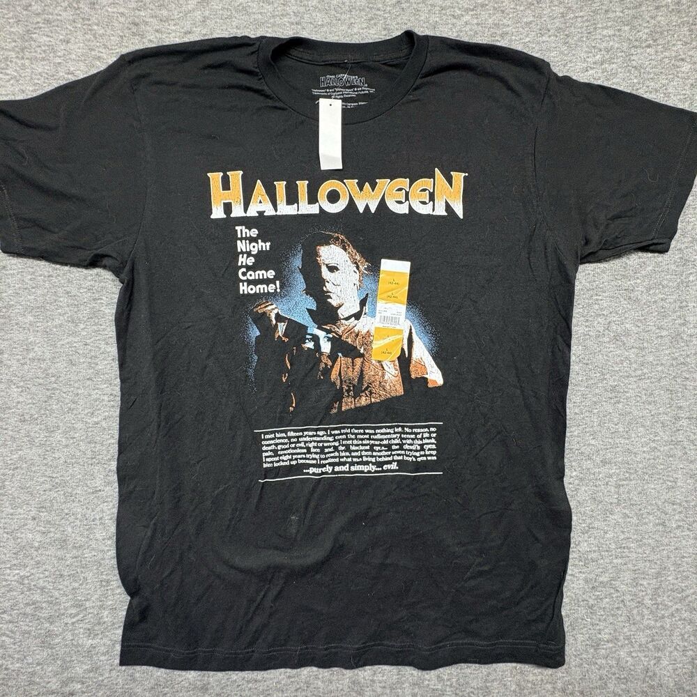 Halloween Michael Myers T-Shirt  The Night He Came Home Horror Black NEW Large